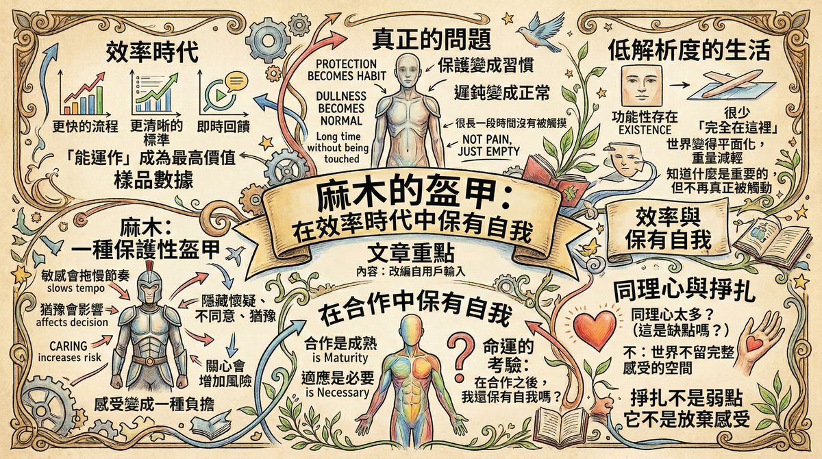 ✨ 在效率時代，你是否也穿上了麻木的盔甲？ ✨